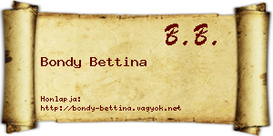 Bondy Bettina névjegykártya